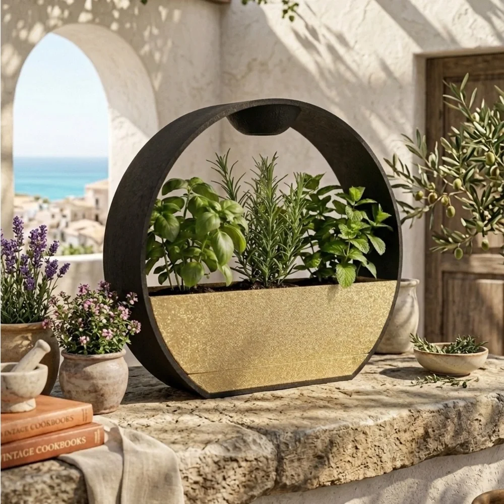 ZenRain Stone-Look Self-Watering Planter